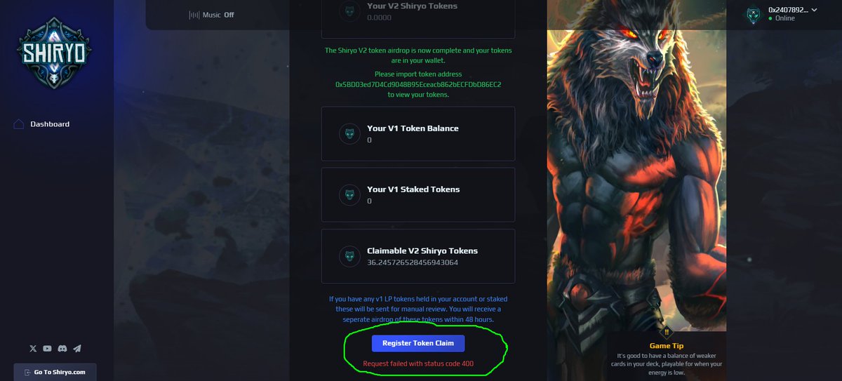 fernando44480's tweet photo. @ShiryoChat Hello!

This has already been done, but when I click on the "register" button, it shows error 400. https://t.co/e46N2JJCTV