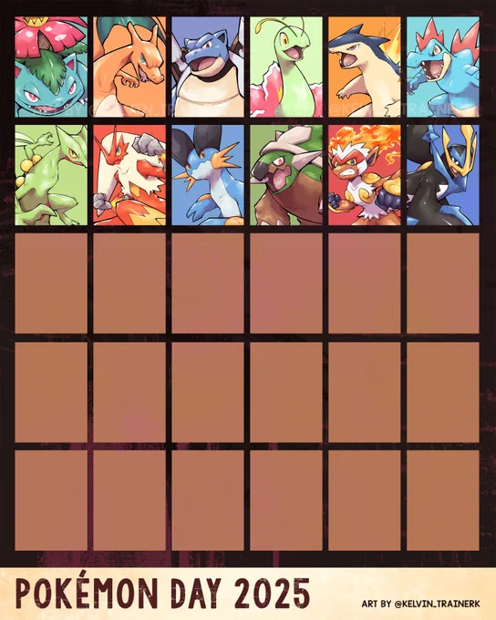 ONE MONTH until #PokemonDay! Today we celebrate the Sinnoh Starters-- Torterra, Infernape and Empoleon! Which one is your favorite? Mine is Empoleon! Enjoy! RTs are much appreciated! #Pokemon #PokemonArt