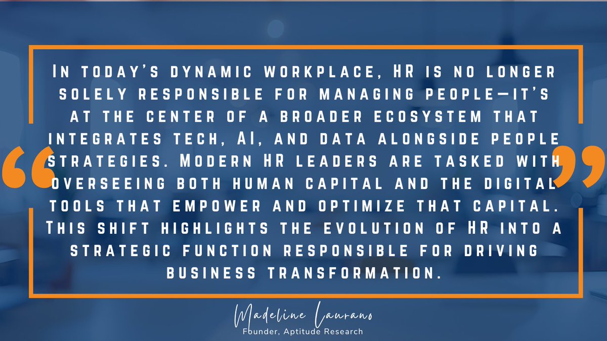Aptitude Research (@aptitudehcm) on Twitter photo #MondayMotivation from <a href="/Madtarquin/">Madeline Laurano</a>: HR has evolved far beyond managing people. Modern HR leaders are not just talent managers; they’re architects of business success, balancing human capital with the digital tools that empower it. #MondayMotivation from <a href="/Madtarquin/">Madeline Laurano</a>: HR has evolved far beyond managing people. Modern HR leaders are not just talent managers; they’re architects of business success, balancing human capital with the digital tools that empower it.