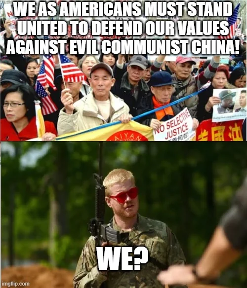 thinking_panda's tweet photo. Anti-China Chinese Americans, once China and the US go to war, you will be put in concentration camps by the US government.
This is probably the best you can expect. https://t.co/Vv6GQ4oTCv