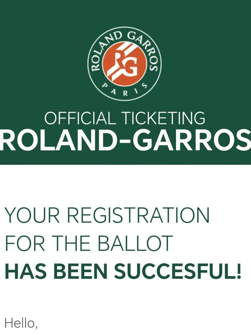 FansEvents_com's tweet photo. La solicitud para el sorteo de entradas del Abierto de Francia (Roland Garros) ya está abierta hasta el 9 de febrero. Este sistema es más justo que hacer fila durante cuatro horas, como ocurría en el pasado. ¡Espero tener suerte y conseguir un turno temprano!
#RolandGarros https://t.co/Hv8AeBbEgp
