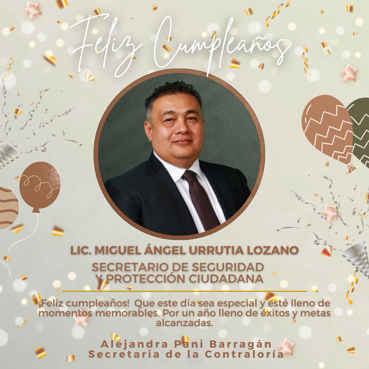 Mtra. Alejandra Pani Barragán (@alejandrapanimx) on Twitter photo ¡Feliz cumpleaños Miguel Ángel Urrutia, secretario de <a href="/sspc_morelos/">Secretaría de Seguridad y Protección Ciudadana</a>! 🎉
Te mando un fuerte abrazo en este día especial, te deseo mucho éxito en todos los ámbitos de tu vida 🙌🏻 ¡Feliz cumpleaños Miguel Ángel Urrutia, secretario de <a href="/sspc_morelos/">Secretaría de Seguridad y Protección Ciudadana</a>! 🎉
Te mando un fuerte abrazo en este día especial, te deseo mucho éxito en todos los ámbitos de tu vida 🙌🏻