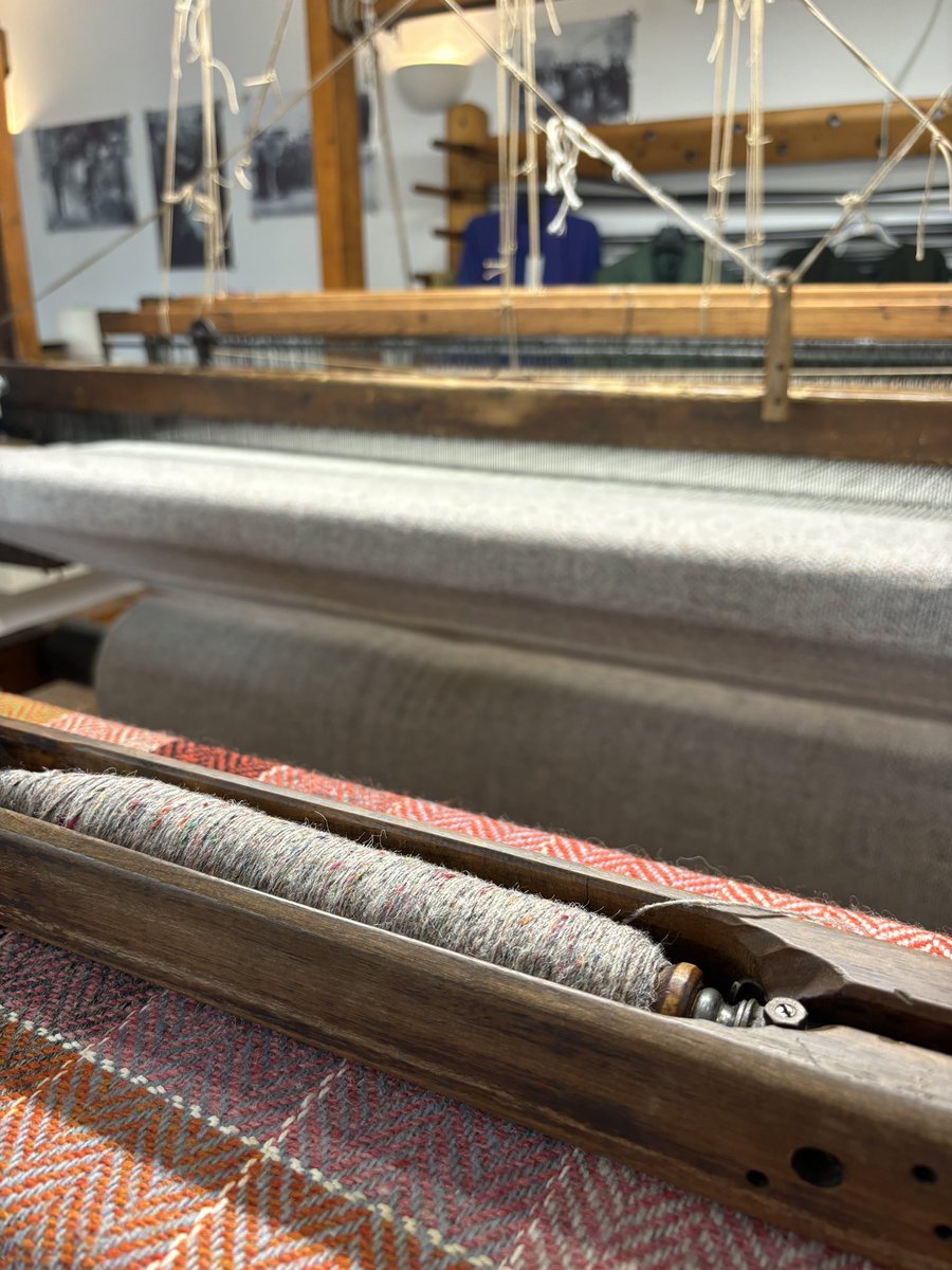 Triona (@trionadesign) on Twitter photo Upstairs in Donegal Town, our loom is alive with tradition. Currently weaving an elegant oatmeal tweed with signature Donegal flecks, see the craft come to life with live demonstrations 🧵 
#DonegalTweed #Heritage Upstairs in Donegal Town, our loom is alive with tradition. Currently weaving an elegant oatmeal tweed with signature Donegal flecks, see the craft come to life with live demonstrations 🧵 
#DonegalTweed #Heritage