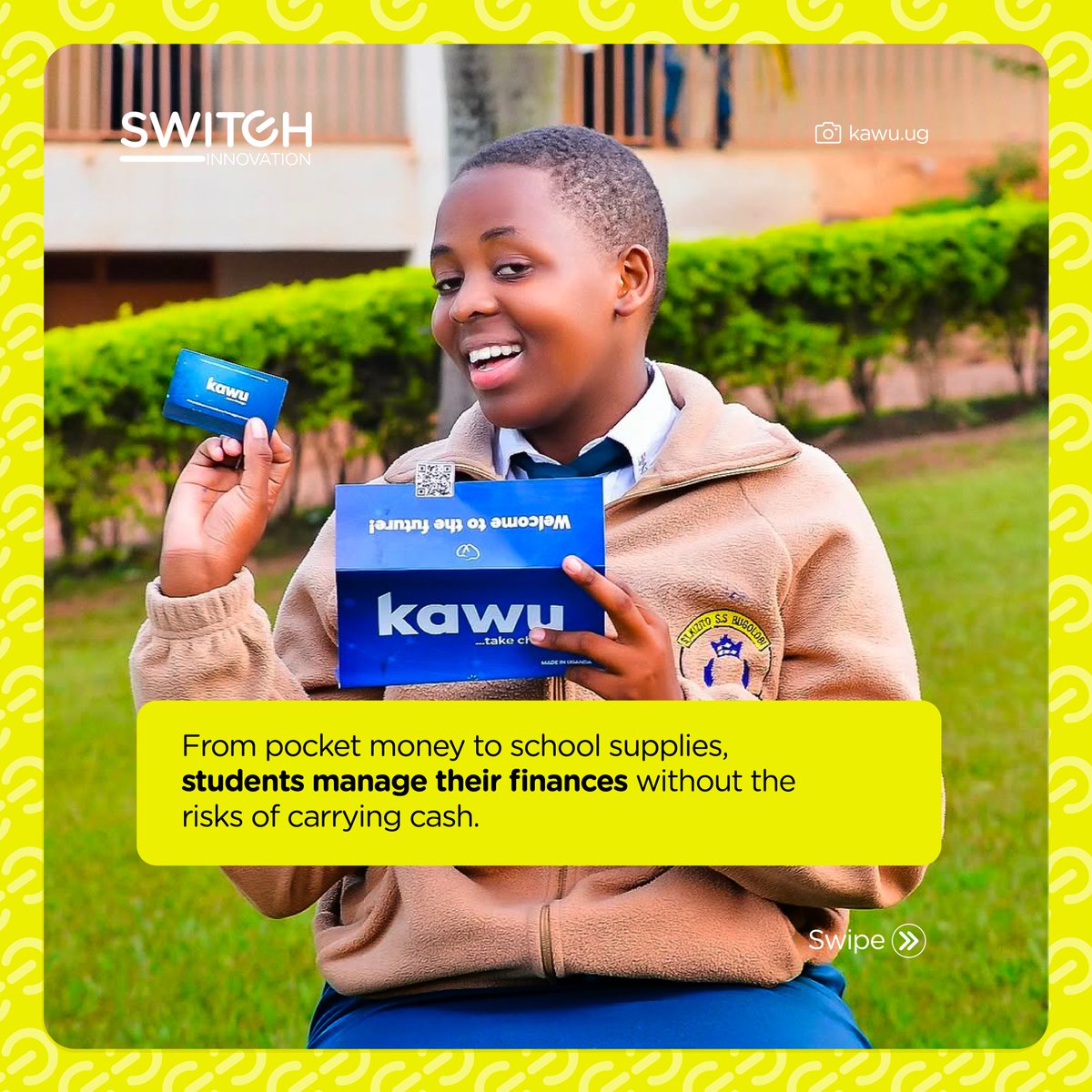 Switch_AFR's tweet photo. Still, in observance of this year’s International Day of Education, we laud @nzekakooza and his team for their innovative work on the @kawu_ug App, a fintech platform.

Swipe for details.

Switched:  @muganziwinter

@IMChallengeug
#SwitchAfrica #ShapingCulture #ShapingTheFuture