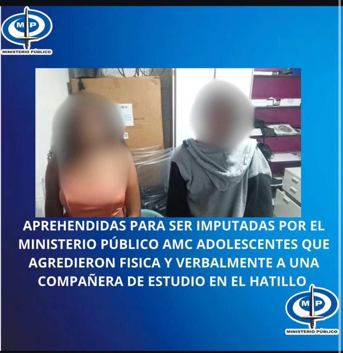 rcamachovzla's tweet photo. MP informó que fueron Aprehendidas 2 adolescentes e investigadas otras 3 por el caso de bullying en la UE Juan Escalona en El Hatillo. https://t.co/ORnKlN7YOe