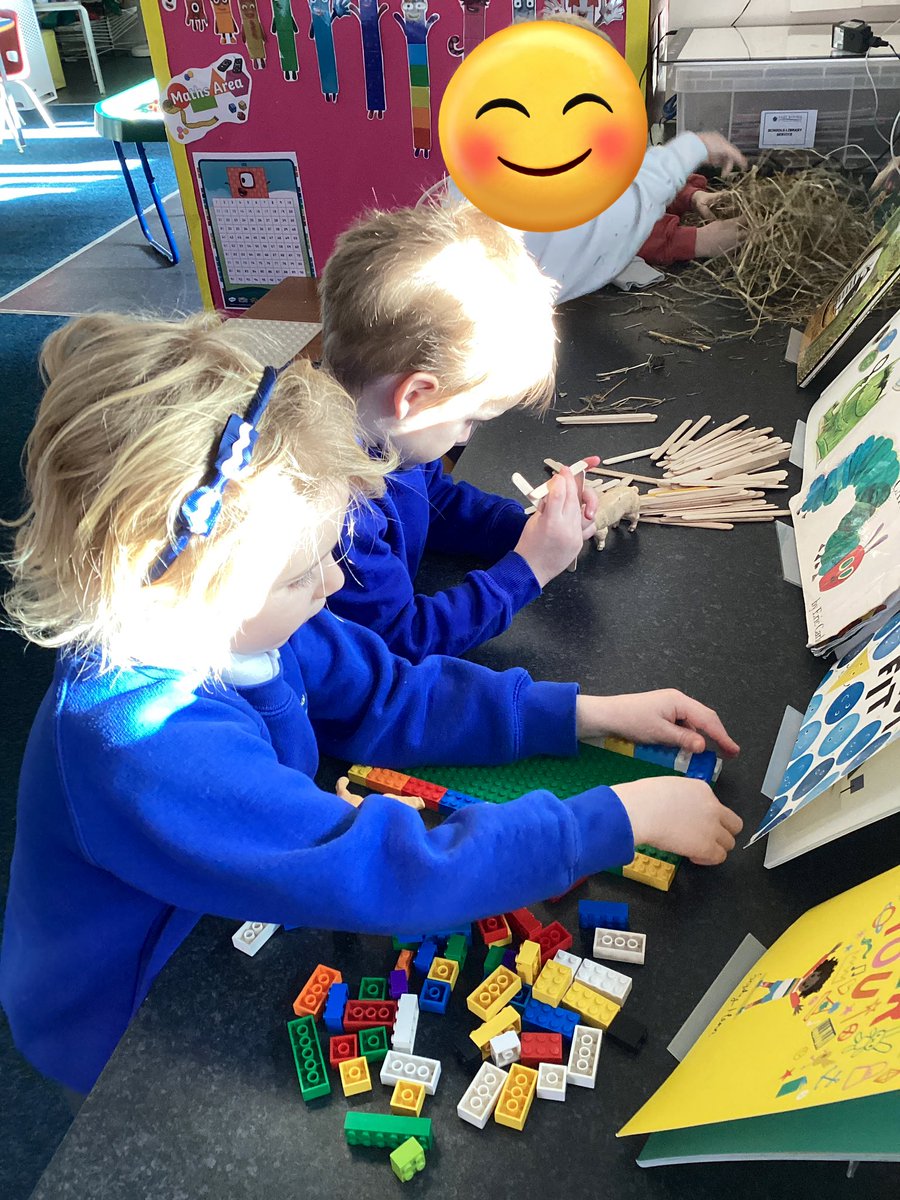 It’s science week in EYFS this week. Today we investigated which material was the best for the three little pigs houses !