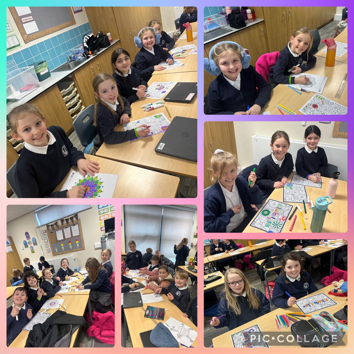 Ysgol_y_Castell's tweet image. Am ddechreuad i'n Clwb Lles yn CC3. 70 o blant wedi mynychu! Roedd yn gyfle i'r plant ymlacio, sgwrsio gyda ffrindiau a lliwio☁️🧘

What a start to our Wellbeing Club today- 70 children attending! It was a chance to relax, chat with friends and colour☁️🧘 #lles #wellbeing