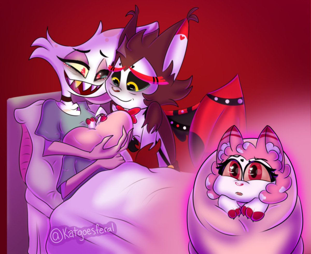 Com for Scribbsy and her story! (🔗⤵️)
Huskerdust Kid! Angel Dust and Husk welcome their little fur ball to Hell 🤭🥰 she's really nervous to be alive 🥹🥺🥹