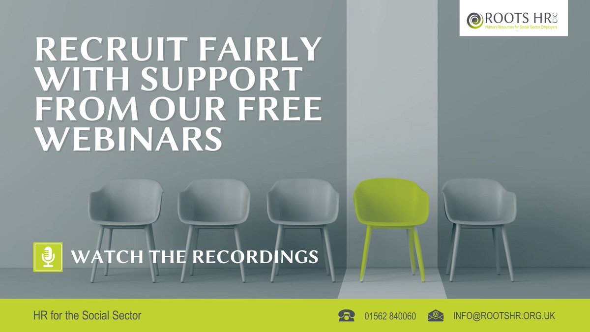 Plans to recruit this year? Recruit fairly and value equality in your processes with support from our FREE webinar recordings:

👉 Avoiding unconscious bias in interviews
👉 Anti-racism for social sector managers
👉 Changes to employment law and practices

rootshr.org.uk/free-resources…