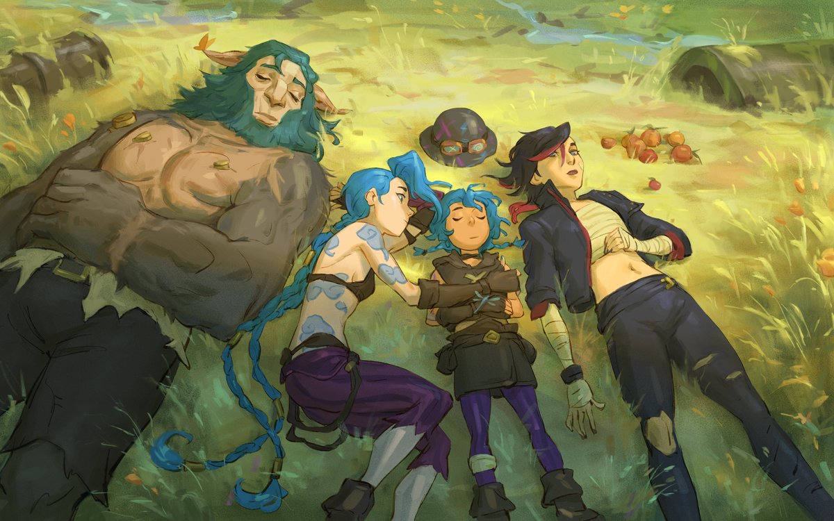 Wallpaper version of the family, also my entry for opera gx/arcane contest last month. 🫶