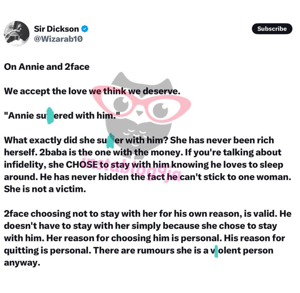 tolaimad's tweet photo. #AnnieIdibia #tuface #2Baba #Idibia #innocenceIdibia #Divorce https://t.co/Y6vYBkZ91n