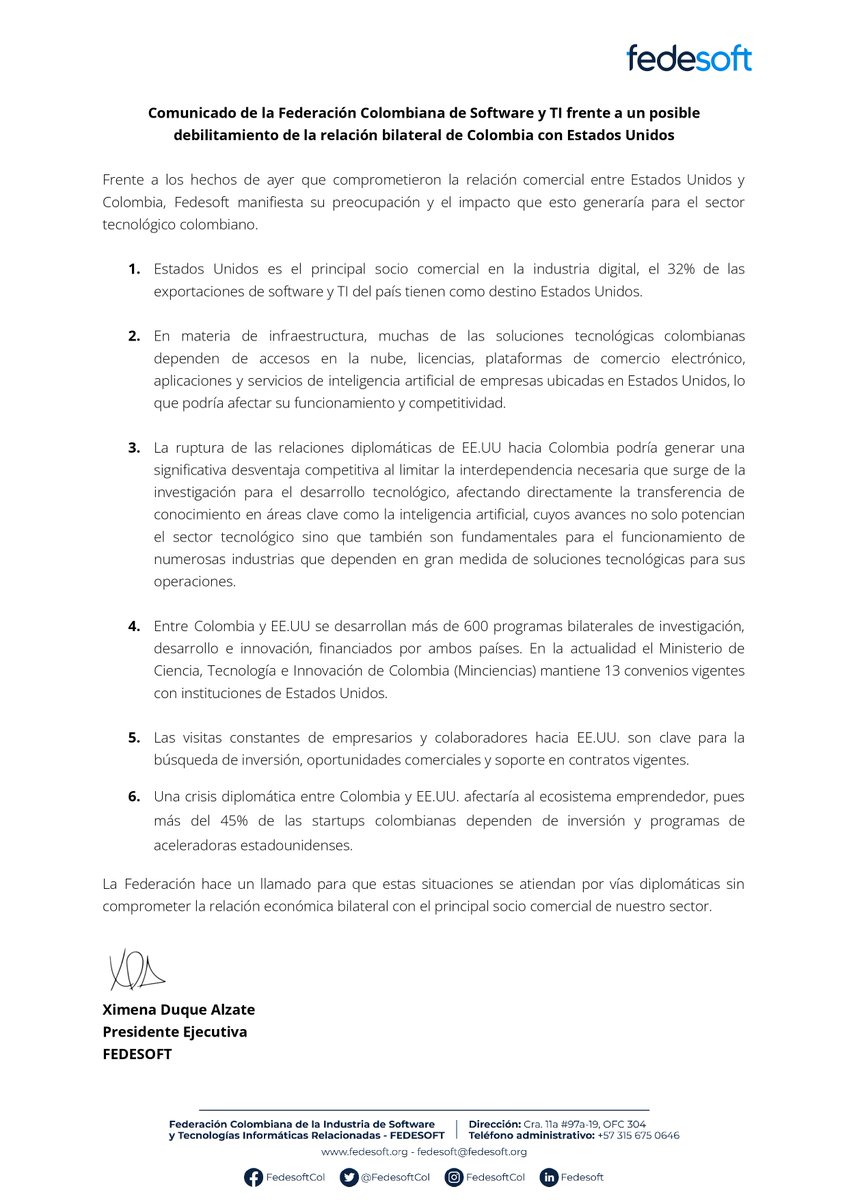 Fedesoft Colombia tweet media