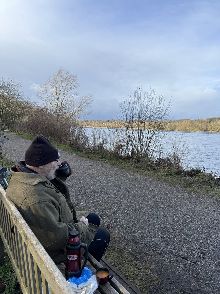 Kittywitches's tweet photo. With excellent timing, Hubby and I took ourselves for a walk in the sun at Whitlingham Broad on the edge of Norwich. A flask of delicious soup before the weather changed. Hail and sleet as we reached the car! 😁 LoveNorwich ##NatureforHealth #EnjoyNsture #AgeJoyfully https://t.co/wsfnlnbloR