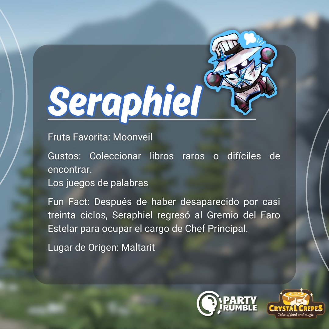 PartyRumbleS's tweet photo. Meet Seraphiel, a head chef at the Star Beacon Guild and Edwick’s longtime rival in Crystal Crepes! 🌟📚 After disappearing for 30 cycles, he returned with a haunting transformation and a passion for uncovering rare culinary secrets. 🍴🎮 #CrystalCrepes #FantasyCooking #indiegame https://t.co/F8trDOHEc5