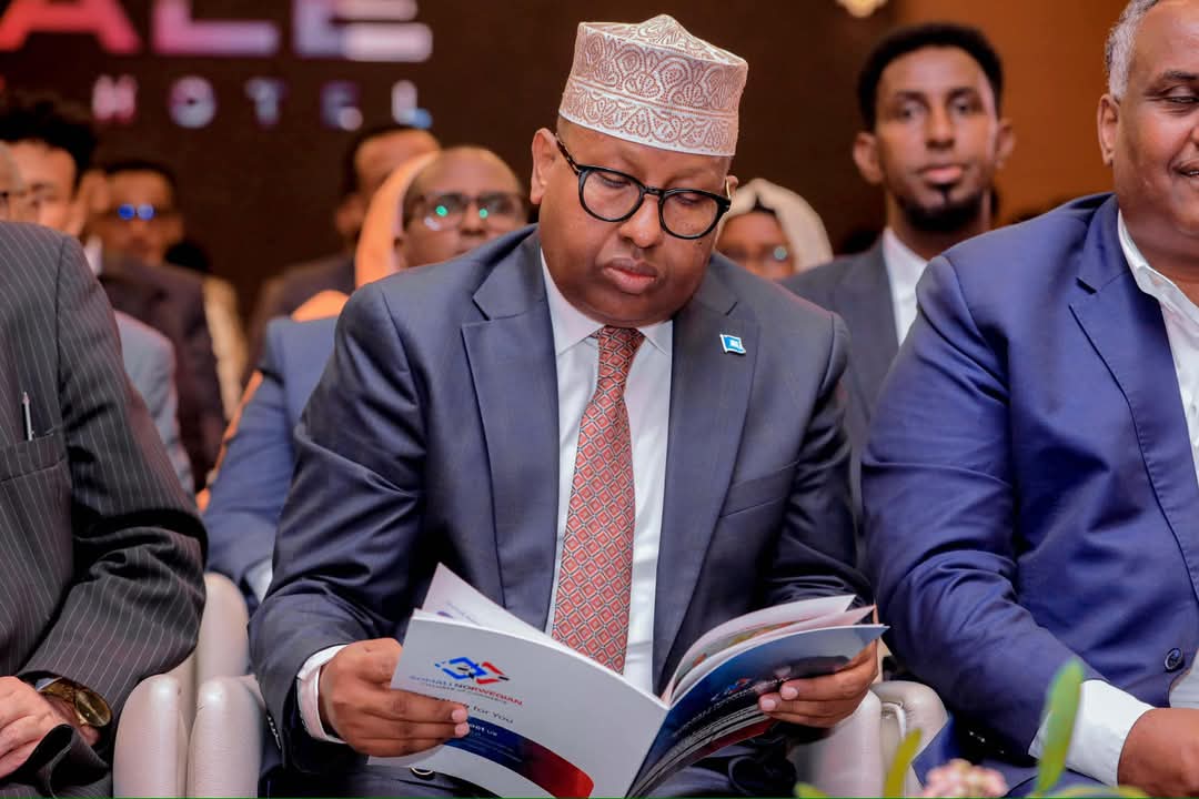 AmbGuure's tweet photo. The Minister of Foreign Affairs and International Cooperation, H.E. Amb. Ahmed Moallim Fiqi, inaugurated the Somali-Norwegian Business Summit in Mogadishu on Monday with the participation of members of the Somali Federal Parliament, the Chargé d'Affaires of the Norwegian Embassy. https://t.co/6EZ6sT1haX
