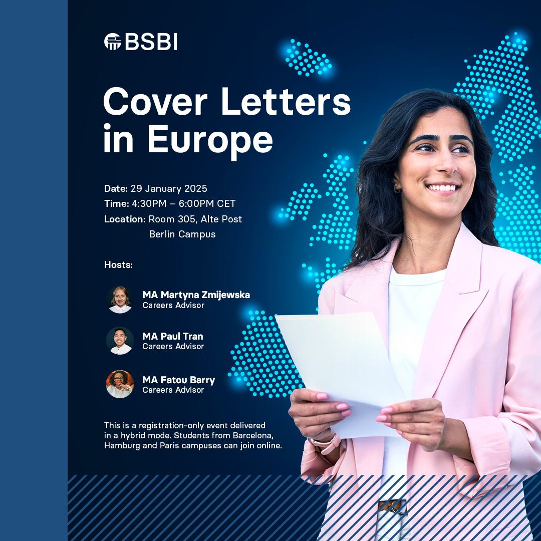 Level up your cover letter skills with our workshop on 29 January, from 4:30 to 6PM CET. Learn how to craft impactful, tailored cover letters for the #German, #French or #Spanish markets, covering both #creative and #business formats. Secure your spot now: cutt.ly/je4cRIq2