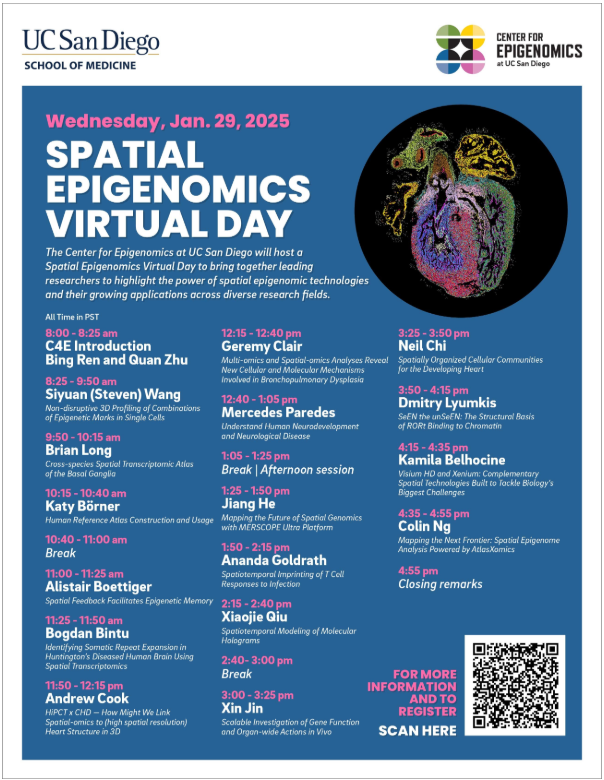 cnscenter's tweet photo. 📢Excited to hear Katy Börner! She’ll discuss Human Reference Atlas: Construction & Usage Across Scales🧬🗓️Jan. 29, 2025 |🕙10:15 AM PST
#SpatialEpigenomics #KatyBörner #SpatialBiology #ResearchAdvances #HumanReferenceAtlas #UCSD
@katycns 🎟️register now: https://t.co/yipoM4HtmU https://t.co/nybduv5uy0
