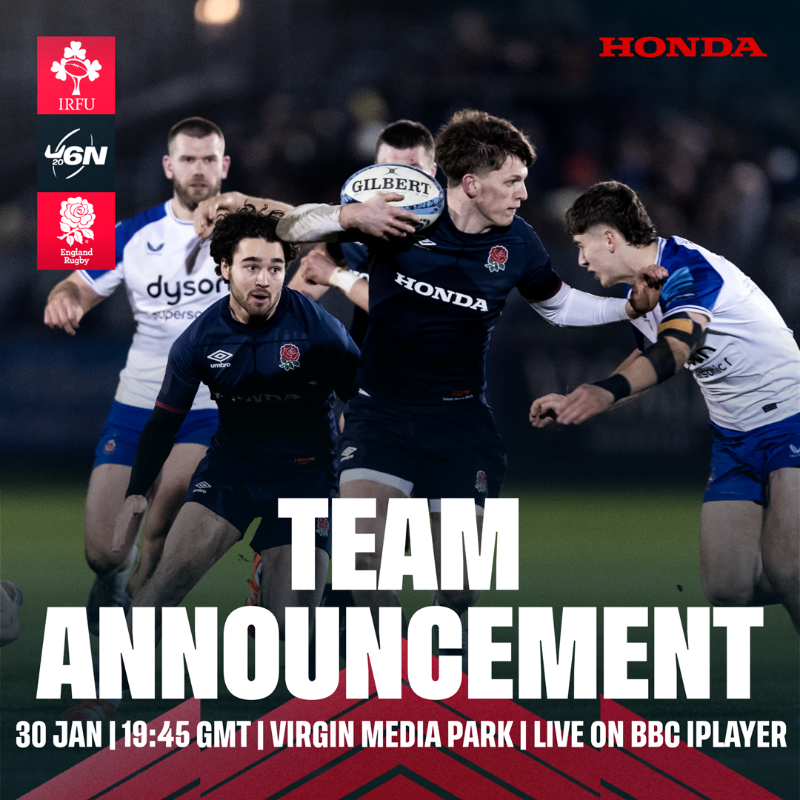 EnglandRugby's tweet photo. Ready to defend our @SixNationsU20 crown 👊

England U20 Men's head coach Mark Mapletoft has named his 23-player squad for Thursday's opening match against Ireland.

@Honda_UK