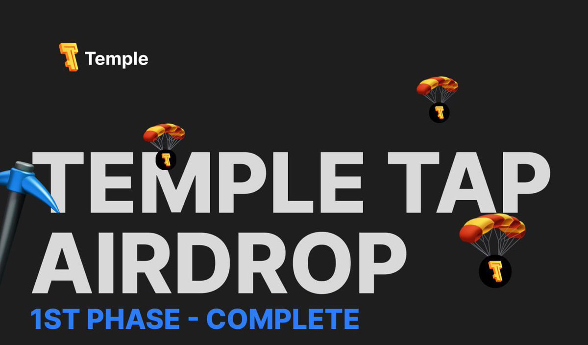 🔥 The first airdrop is done!

🎉 Congratulations to all miners who successfully received their rewards!

⏳ But the game isn’t over yet. The final airdrop will take place on Feb 10. Make sure to connect your account to Temple Wallet Extension till Feb 1 if you haven’t already!