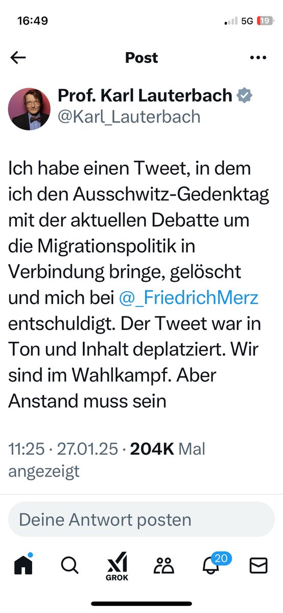AlpenMag_de's tweet photo. @bodoloettgen @Karl_Lauterbach Jetzt hat er eine Entschuldigung geschrieben, aber als deutsches Regions Mitglied Auschwitz falsch zu schreiben, ist unterirdisch. https://t.co/eeNTaSKraZ