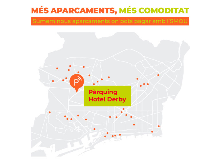 🚗 Nou pàrquing disponible a #SMOU! 🅿️📲
 
L’aparcament de l'Hotel Derby (Les Corts) s’incorpora al servei 'Pàrquing via app', que permet estacionar i pagar per minuts, sense tiquets ni cues.
 
✅ Accés per lectura de matrícula
✅ Pagament via l'app
 
🔗 ow.ly/oq8N50UNGB1