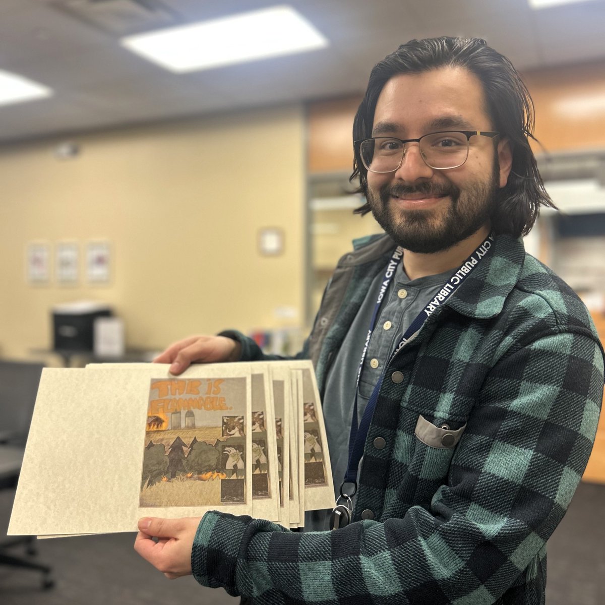 ICPL's tweet photo. ICPL Teens are excited to share their first Teen Lit Mag—This Is Flammable! Special thanks to Victor from the ICPL Digital Media Lab and Adam from @1WeekCritique for all their support. Check out all their hard work: https://t.co/A9LfoSIQFK https://t.co/4ijUYqmPwR