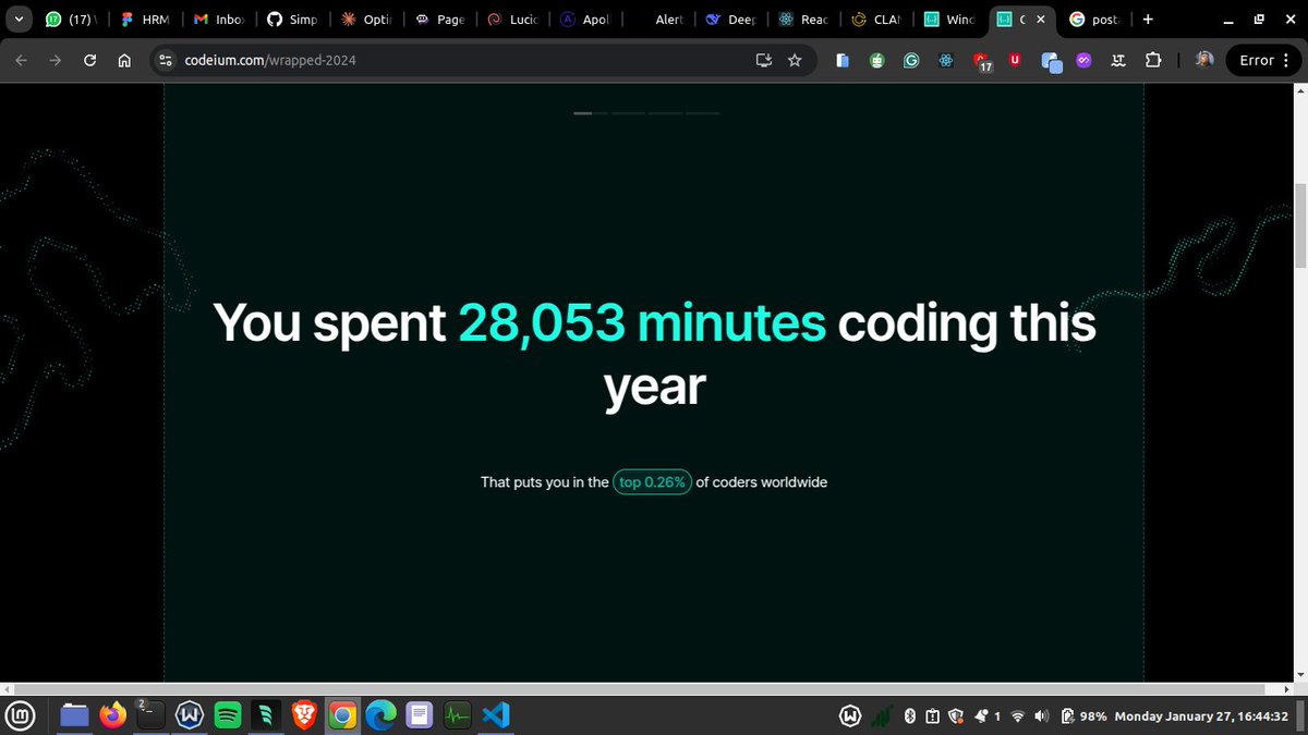 Codre_01's tweet photo. Check out my Codeium Wrapped 2024! @codeiumdev @windsurf_ai https://t.co/hMn8PIV6e5