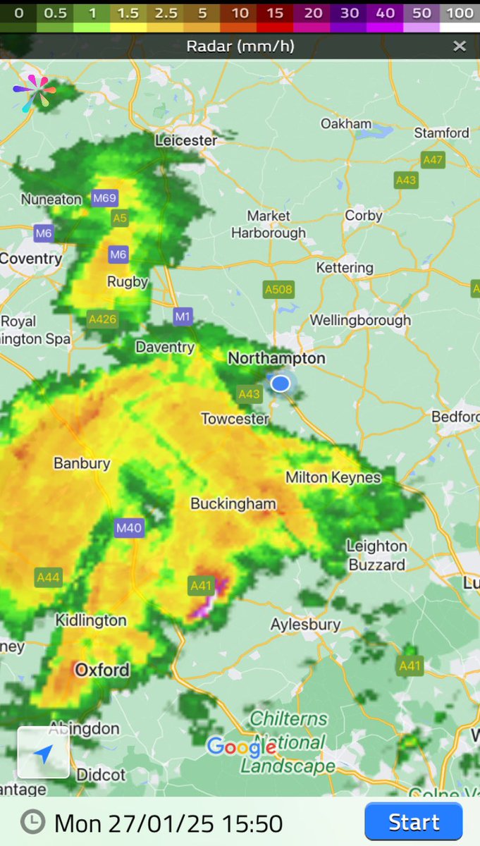A heavy shower with strong gusty winds moving northeast over the county at the moment. A rumble of thunder possible as this passes over.