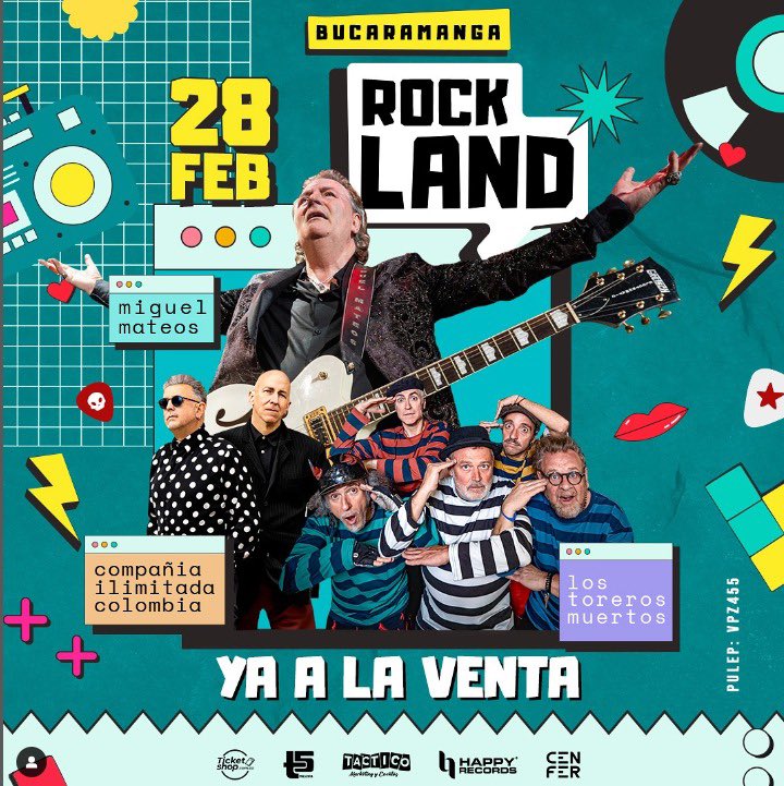 miguelmateosok's tweet photo. El rock en español sonará fuerte el 28 de febrero en BUCARAMANGA 

Nos vemos en el festival Rockland, amigos de COLOMBIA 🇨🇴

🎫 entradas acá 👉 https://t.co/45YECuGxrS https://t.co/qgi75deKWX