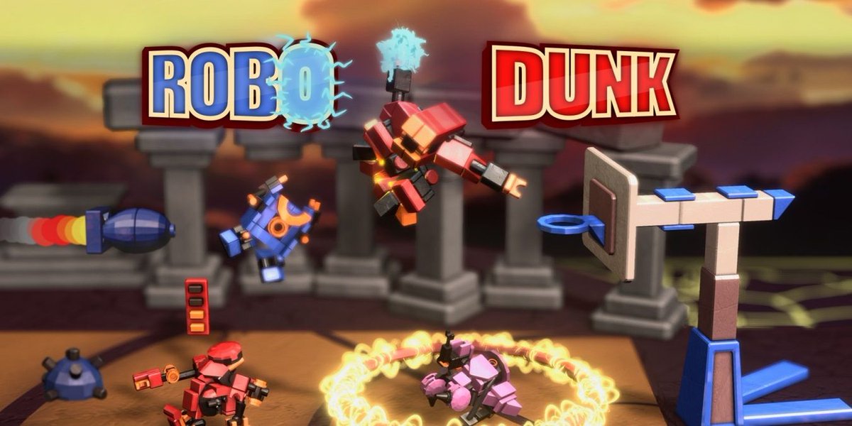 PlayStationBit's tweet photo. L'italianissimo team di @JollypunchGames porta anche su PlayStation il suo divertente gioco di basket roguelite. Scoprite il frenetico #RoboDunk nella nostra imperdibile #recensione. #review #basket #robot https://t.co/ylQm5N5InJ https://t.co/MwfSuKa1or