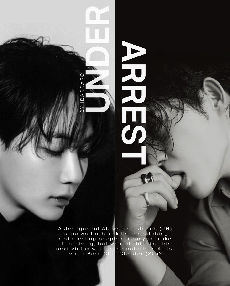 victoriousMJ's tweet photo. UNDER ARREST
A #jeongcheol | #AU | #raileywrites

A Jeongcheol AU wherein Jaireh (JH) is known for his skills in snatching and stealing people's money to make it for living, but what if this time his next victim will be the notorious Alpha Mafia Boss Choi Chester (SC)? https://t.co/CK9QtMwEUq