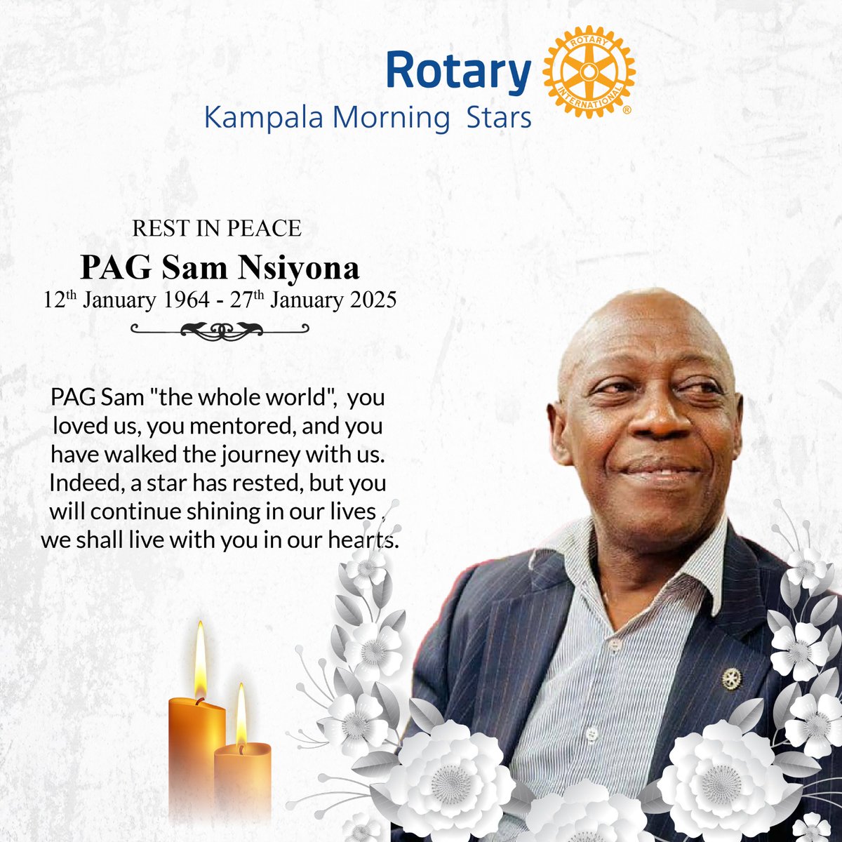 Rest well our dear Friend PAG Sam .
