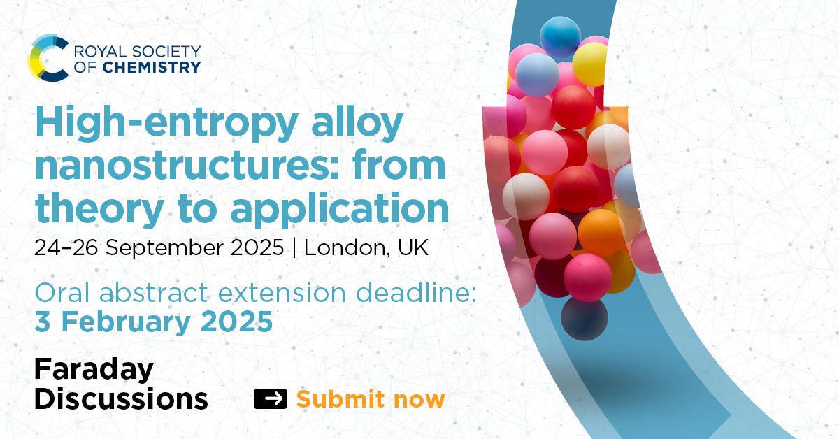 1 more week to submit your abstracts for our meeting in London next year on high-entropy nanoalloys! rsc.org/events/detail/…
