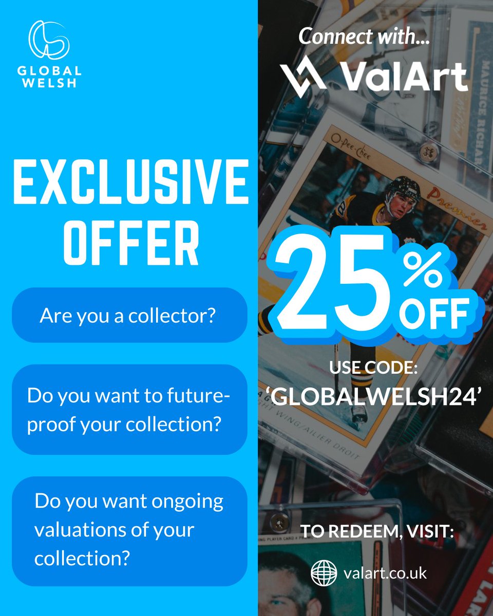 🌟 MADE BY COLLECTORS FOR COLLECTORS 󠁧󠁢󠁷󠁬󠁳󠁿🏴󠁧󠁢󠁷󠁬󠁳󠁿 
 
Exciting news! <a href="/valart_collect/">ValArt</a> has launched the Valart platform for collectors. Use code GlobalWelsh24 for 25% on your subscription!
 
Join the ValArt community today &gt;&gt; valart.co.uk/collector-leag… 
 
#WeAreTheGlobalWelsh #ValArt