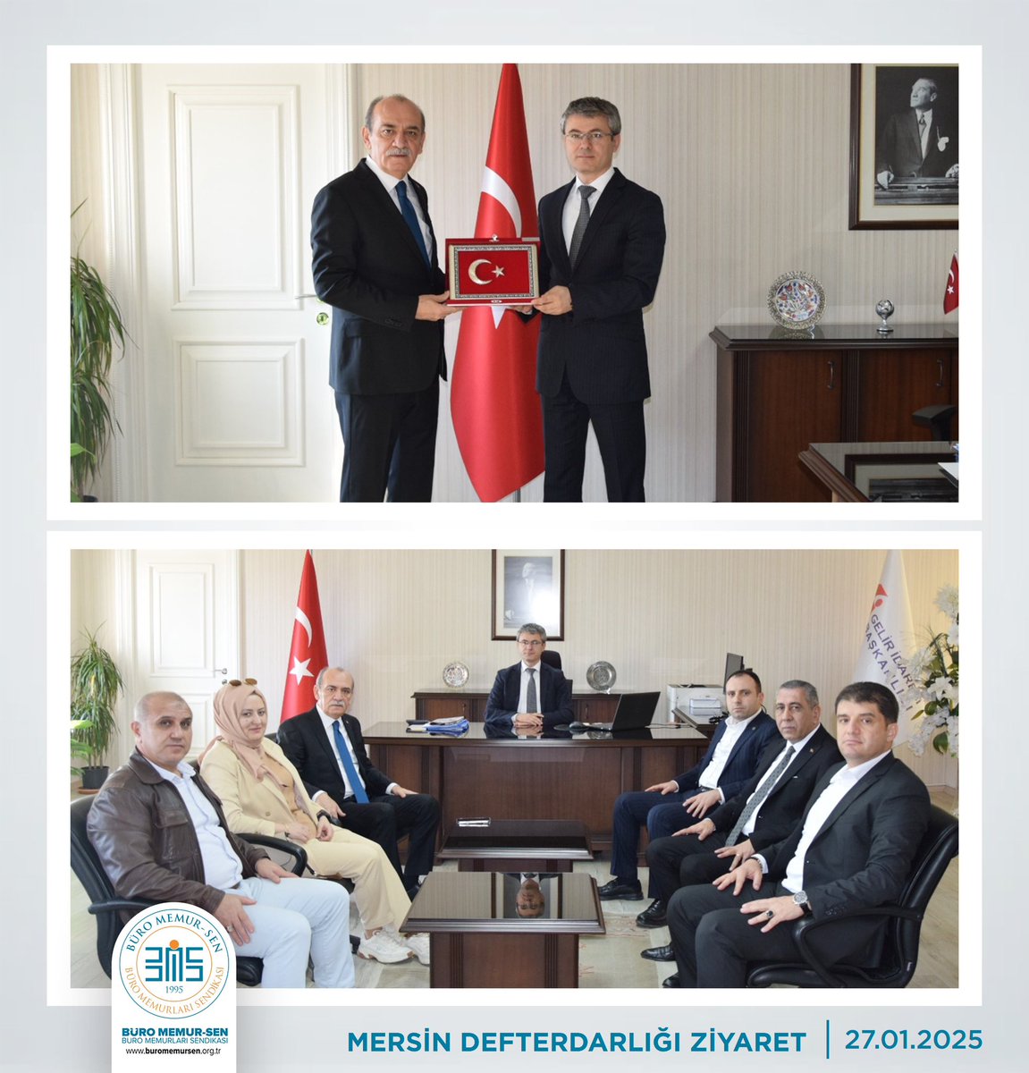 yusufyazgan37's tweet photo. MERSİN 📍

Genel Başkan Yardımcımız Ahmet Kızıl, Genel Başkan Danışmanımız Hüseyin Yüksel, Mersin 1 No’lu Şube Başkanımız Fevzi İnan ve Şube Yönetim Kurulu Üyelerimizle birlikte Mersin Defterdarı olarak atanan Metin Uzun’a hayırlı olsun ziyaretinde bulunduk. 

Sendikal faaliyetlerimiz hakkında bilgilendirmede bulunarak, kurum personelinin sorun, talep ve beklentilerini kendilerine ilettik. 

Nazik kabulleri ve misafirperverliği için Sayın Uzun’a teşekkür ediyor, yeni görevinde başarılar diliyorum.