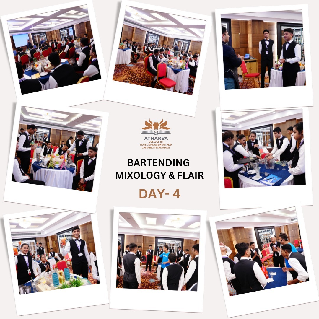 achmct's tweet photo. 🍹✨ Day 4: Shaking Things Up at the Bartending Short-Term Certification Course! 🍸🎉

The excitement continued as TYBSc, TY BACA, and CC F&amp;B students at Atharva College of Hotel Management and Catering Technology 

#BartendingCourse #AtharvaCollegeOfHotelManagement #Mixology https://t.co/0rfROA92HL