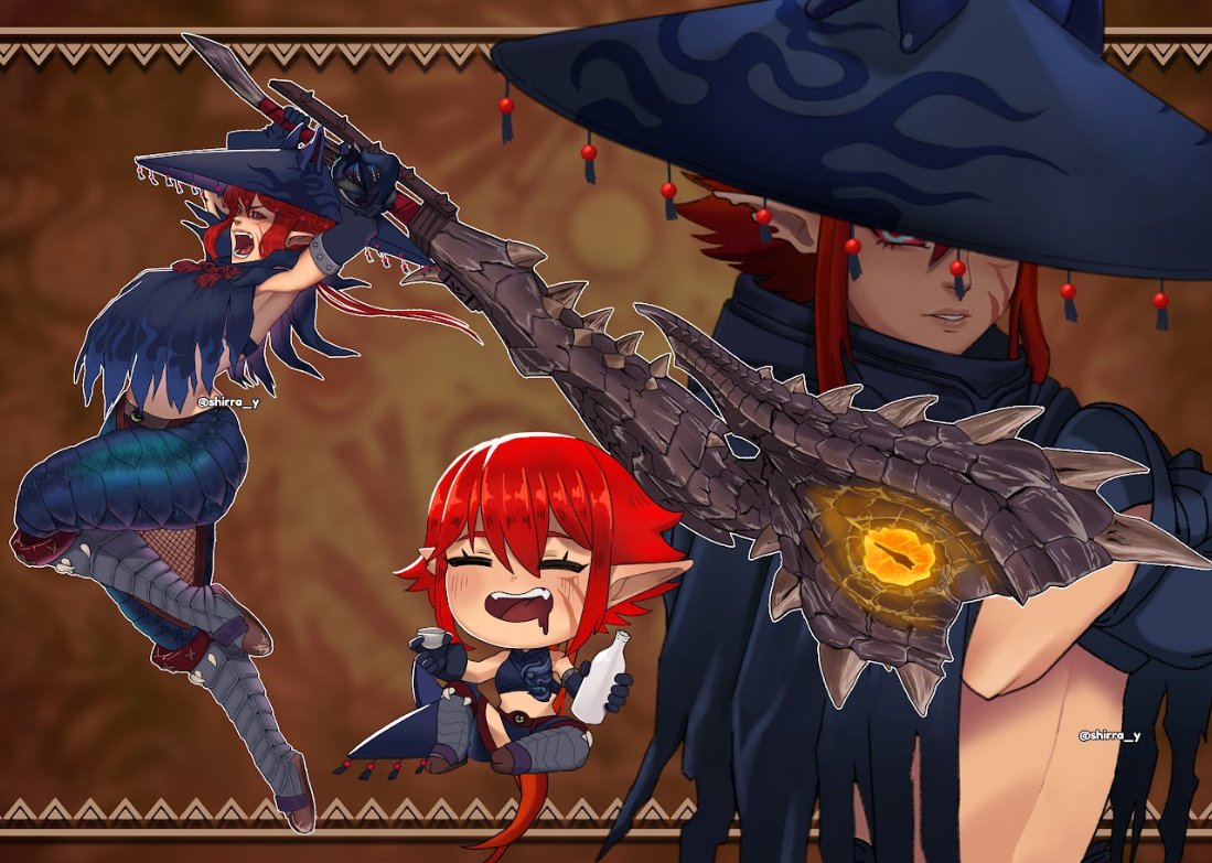 shirra_y's tweet image. I haven&apos;t posted this lovely character, it belongs to @PrimordialRat  I had a difficult time drawing Fatalis swaxe forgive me, but I really had fun drawing her💖

hehe em also open for Feb comms 
#MonsterHunter #SwitchAxe #MonsterHunterWorld #commissionsopen