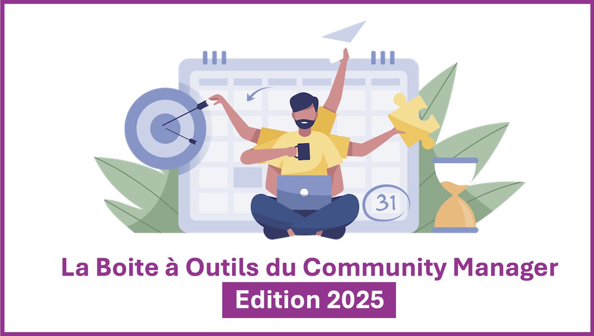 Ca y est, elle est sortie !!!! 

🛠️ Téléchargez la Boite à outils du Community Manager 2025.

Un CM a besoin chaque jour d'utiliser différents outils pour animer ses communautés.
 
Mais il est difficile de connaitre toutes les applis disponibles et quelles sont les performantes.