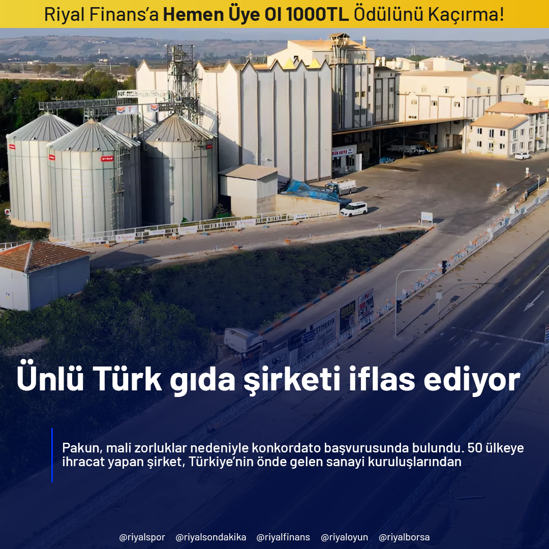 riyallfinans's tweet photo. Pakun Üretim Gıda, mali sıkıntılar nedeniyle Samsun Asliye Ticaret Mahkemesi’ne konkordato başvurusunda bulundu. 2023’te Fortune 500’de yer alan şirket, yüksek finansman maliyetleriyle zorlu bir dönem geçiriyor. Mahkeme kararı Nisan’da açıklanacak.

 #Piyasa #FinansDünyası https://t.co/eAlQ1W0sKk
