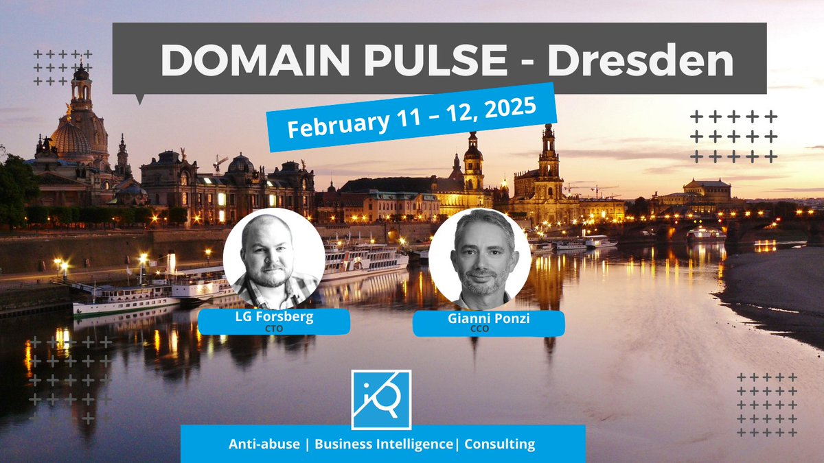 iQ Global (@iqglobalas) on Twitter photo Excited to announce that <a href="/iQGlobalAS/">iQ Global</a> will be attending Domain Pulse 2025 in Dresden, Germany! 🇩🇪
Our CTO <a href="/lgforsberg/">LG Forsberg</a> & CCO <a href="/gianniponzi/">Gianni Ponzi</a> will be in attendance and looking forward to engaging discussions and meeting fellow industry professionals!
See you there #domains Excited to announce that <a href="/iQGlobalAS/">iQ Global</a> will be attending Domain Pulse 2025 in Dresden, Germany! 🇩🇪
Our CTO <a href="/lgforsberg/">LG Forsberg</a> & CCO <a href="/gianniponzi/">Gianni Ponzi</a> will be in attendance and looking forward to engaging discussions and meeting fellow industry professionals!
See you there #domains