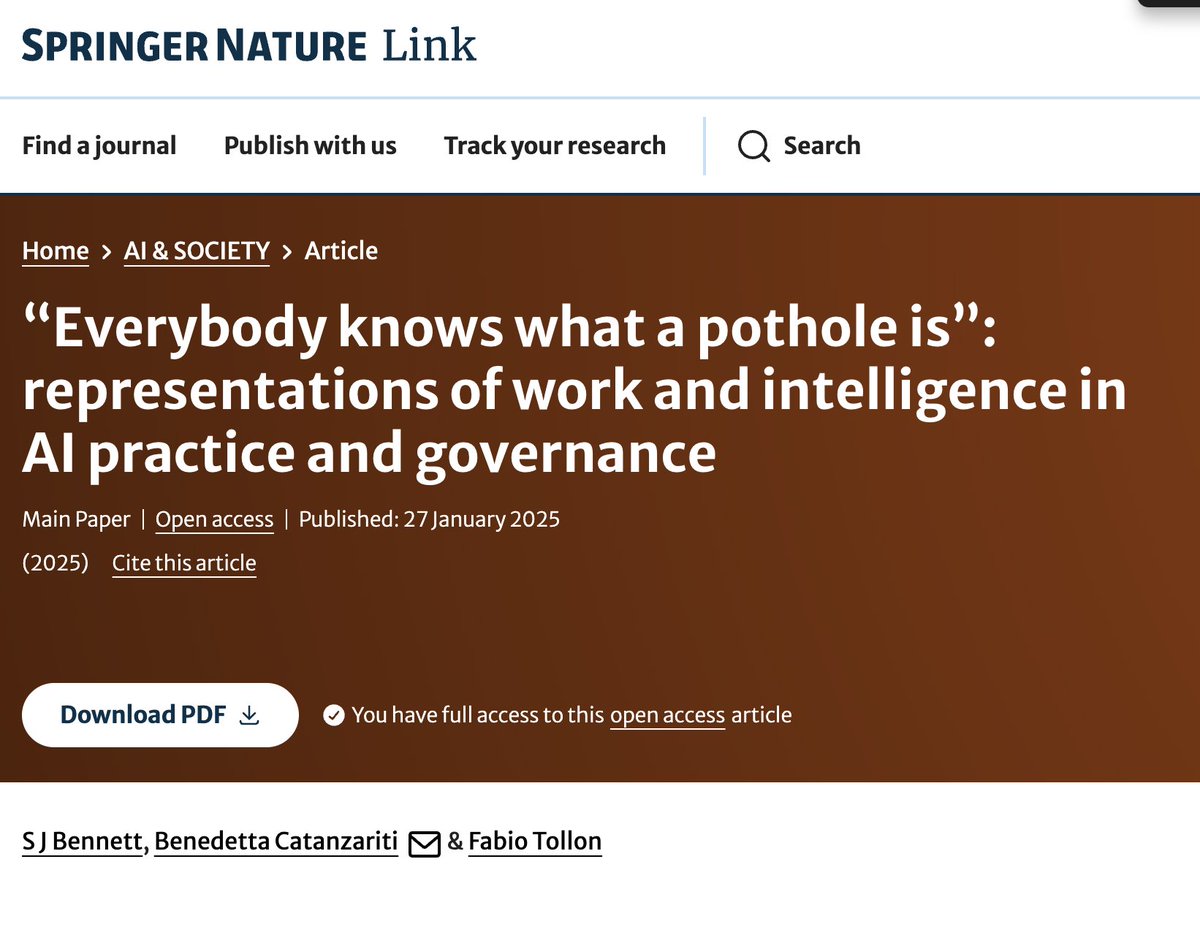 Benedetta Catanzariti (@techno_katt) on Twitter photo 📢New publication out!📢 Co-authored with the brilliant @_sjbennett and <a href="/F_tollon/">Fabio Tollon</a>, as part of <a href="/ludovico_rella/">Ludovico Rella</a> and <a href="/fabio_iapaolo/">Fabio Iapaolo</a> SI on ‘Where’s the Intelligence in AI?’, the paper explores the ways specific epistemic legacies and supply chains of labour shape AI practice&gov🧵 📢New publication out!📢 Co-authored with the brilliant @_sjbennett and <a href="/F_tollon/">Fabio Tollon</a>, as part of <a href="/ludovico_rella/">Ludovico Rella</a> and <a href="/fabio_iapaolo/">Fabio Iapaolo</a> SI on ‘Where’s the Intelligence in AI?’, the paper explores the ways specific epistemic legacies and supply chains of labour shape AI practice&gov🧵