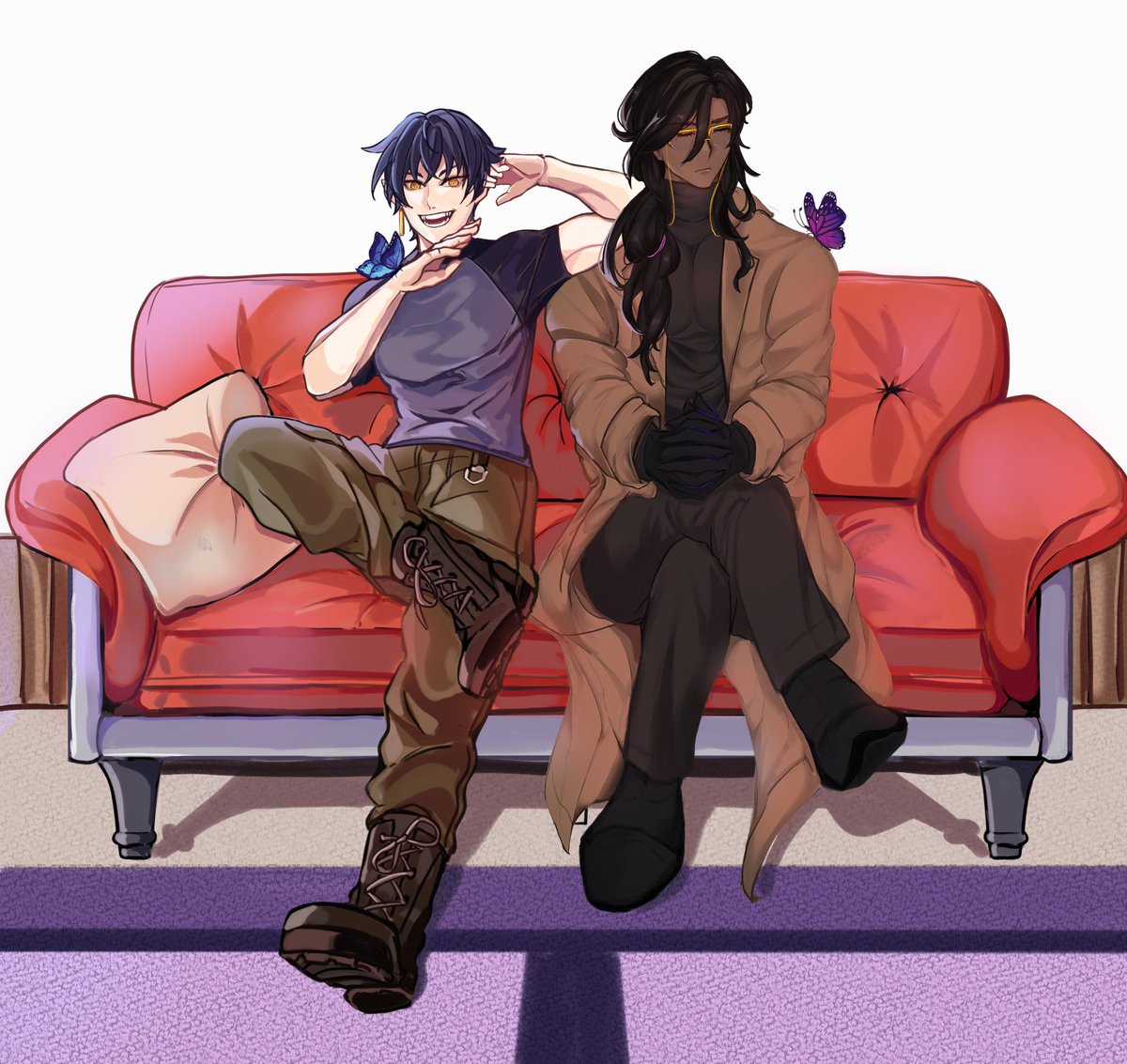 exethusiast's tweet photo. [makuva collab]

Just some potrait of them, with butterflies. #ProjectEXREA https://t.co/JJUnxZjcjw