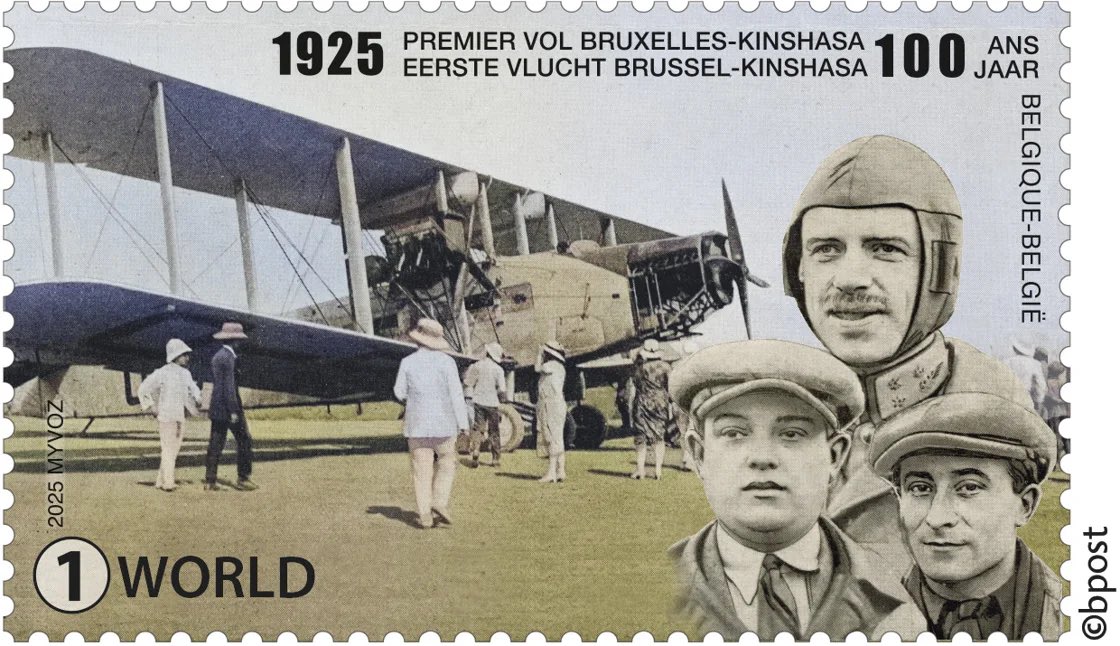 🇧🇪 Le 12 février prochain, cela fera 100 ans jour pour jour que le tout premier avion à destination du Congo a décollé de Belgique. 

A cette occasion, bpost commercialise un timbre-poste spécial.

▫️Brussels Airlines s’associe à l’initiative pour mettre en lumière l’événement.