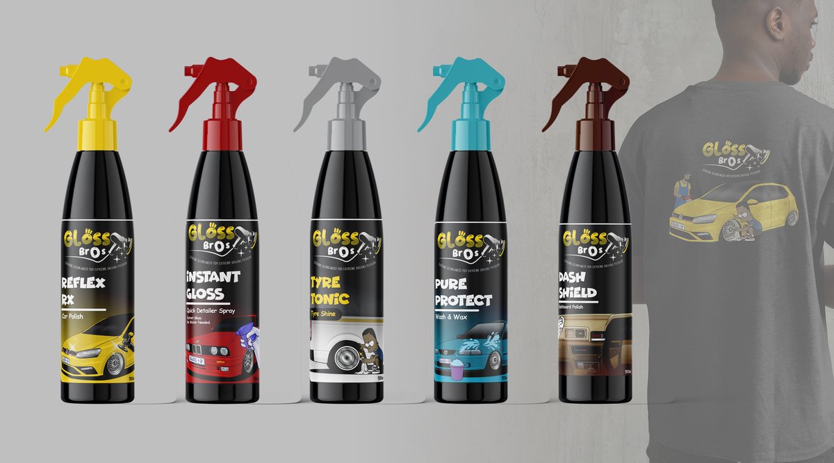 limative's tweet photo. Packaging design done for Gloss Bro's car care products.
Car illustrations by: @lingzo_creation 

#packagingdesign #limative #graphicdesign https://t.co/mvzqYr0h5h