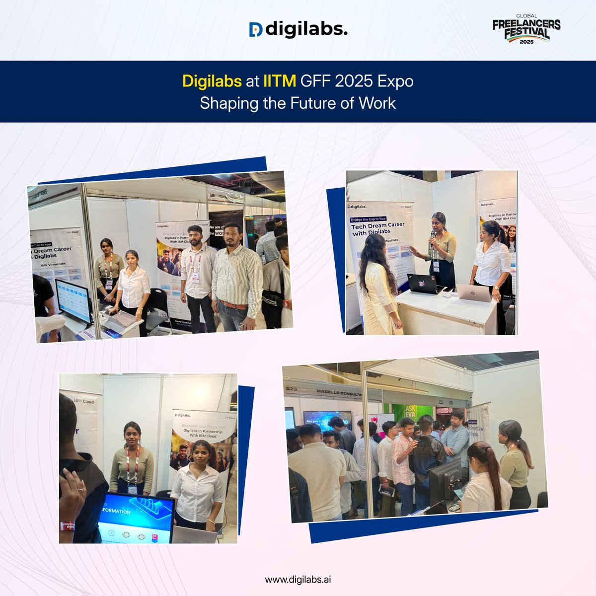 DigiLabs_'s tweet image. Digilabs recently participated in the Global Freelancers Festival EXPO on January 25th at the IITM Research Centre. We had a fantastic time connecting with talented freelancers and showcasing our innovative solutions.

#Digilabs #Industry #Event #Expo #IITM #innovation #GFF2025