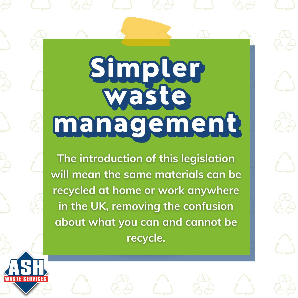 The forthcoming Simpler Recycling legislation is currently one of the most significant topics in our industry. But what is driving the introduction of these new regulations?

We've got a breakdown of the 3 main reasons 👇 

#simplerrecycling #DEFRA #compliance #wastesegregation