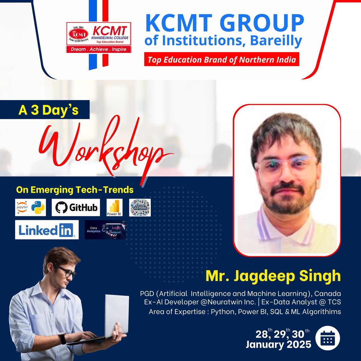 KcmtO's tweet photo. Get ready to dive into the future of technology! 💡 Join us for a 3-day workshop packed with cutting-edge insights and hands-on learning about the latest tech trends. Don’t miss out! 🔥 #TechTrends #Innovation #KCMT #FutureReady #TechWorkshop  #KCMTGroup https://t.co/THJdIeeagH
