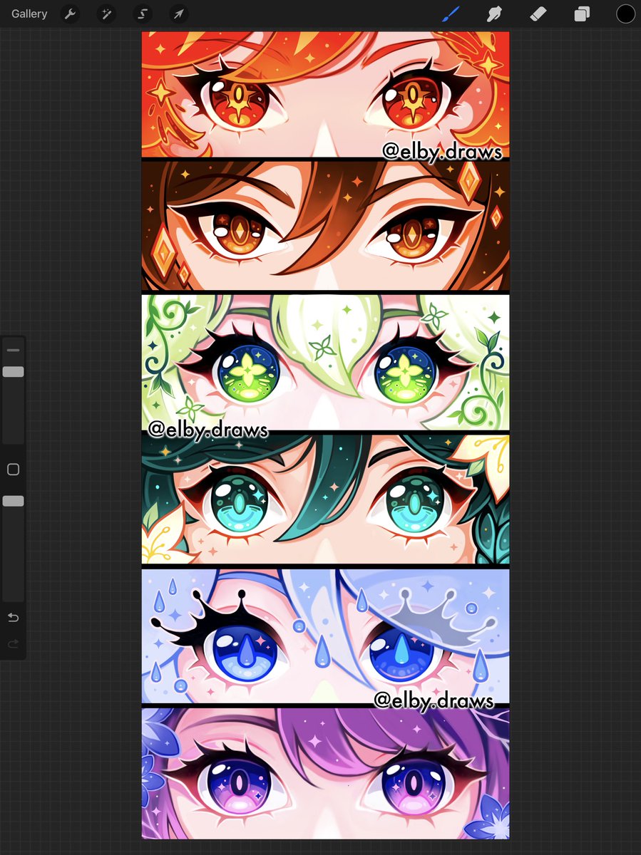 DrawsElby's tweet image. Finally finished all archons eyes. Waiting for Tsaritsa❄️
#GenshinImpact #Mavuika #HoYoverse #archon #zhongli #venti