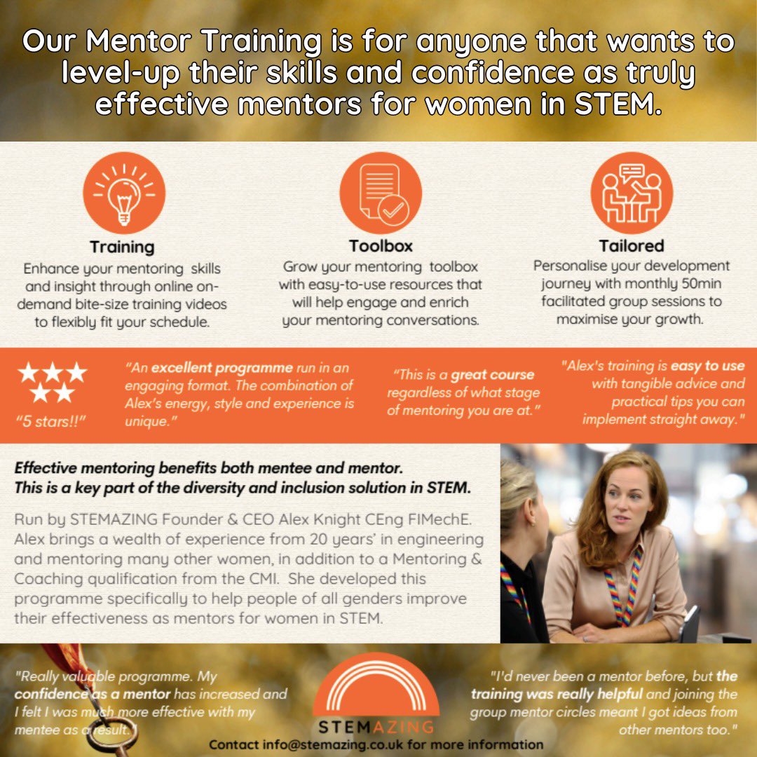 🌟 Discovery Webinar to find out more about about our new for 2025 STEMAZING Mentoring programme: youtu.be/4q7BQgT3IVU 🌟