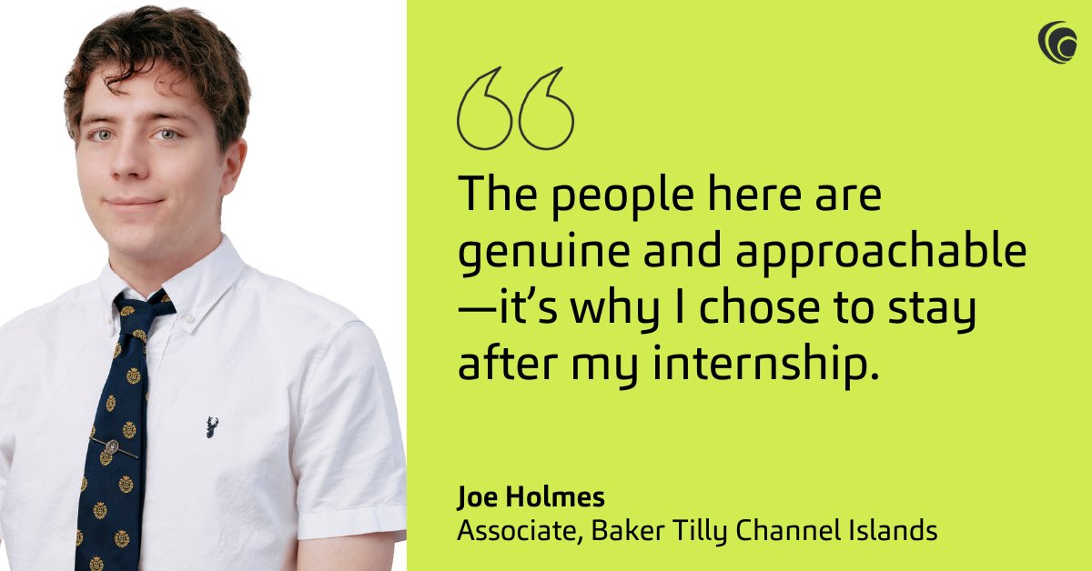 Meet Joe, Associate at Baker Tilly Channel Islands.
Joe joined us as an intern and had such a great experience that he chose to stay. 

Want to hear more about Joe’s journey? Read his full story here -  bakertilly.je/careers-storie…